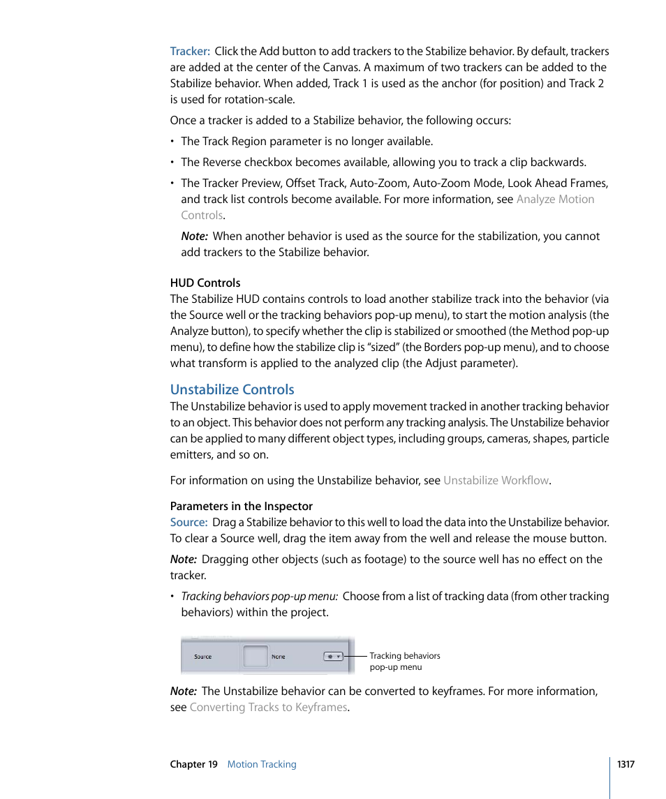 Unstabilize controls | Apple Motion 4 User Manual | Page 1317 / 1498