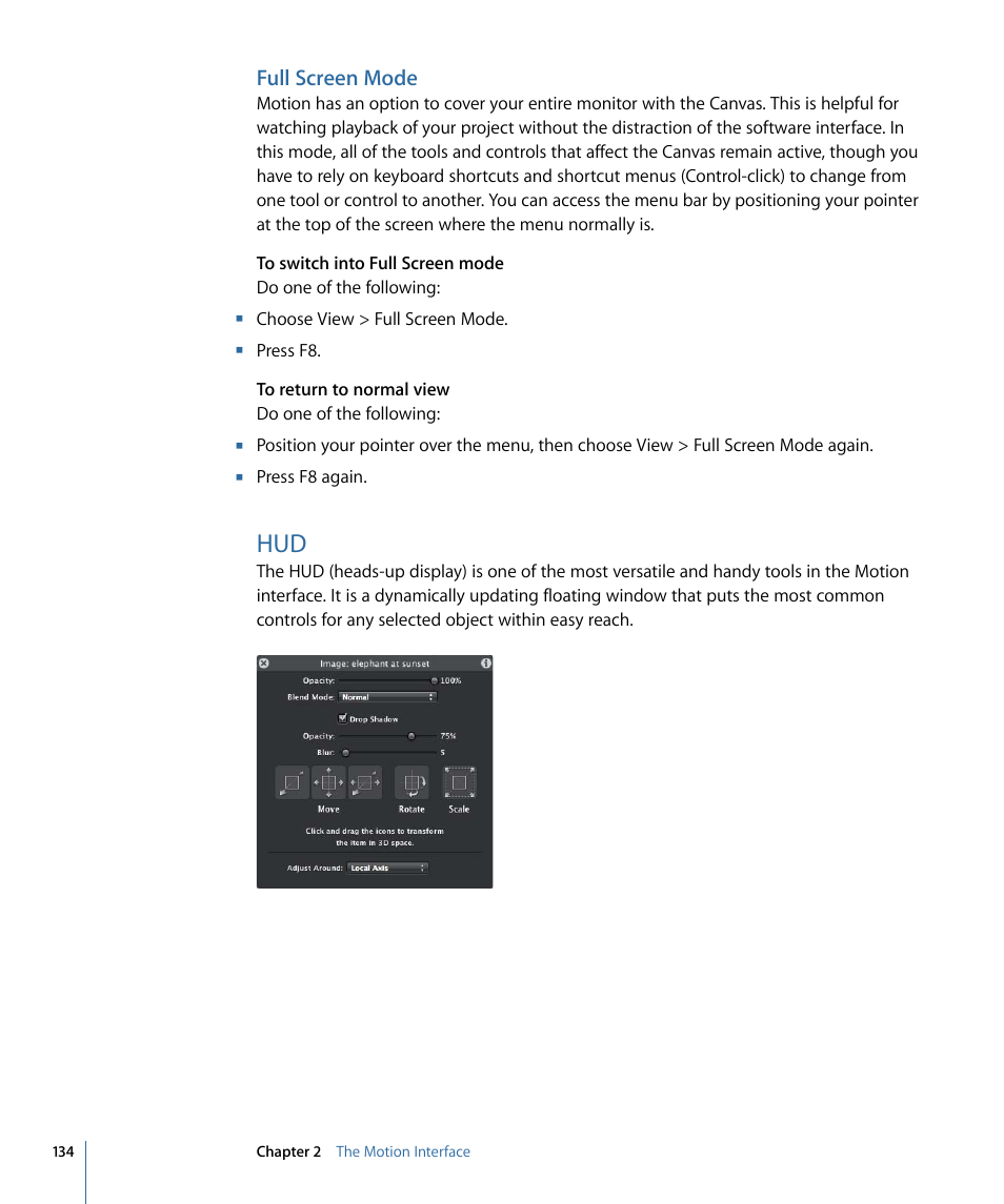 Full screen mode | Apple Motion 4 User Manual | Page 134 / 1498