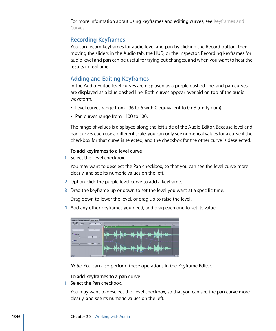 Recording keyframes, Adding and editing keyframes | Apple Motion 4 User Manual | Page 1346 / 1498