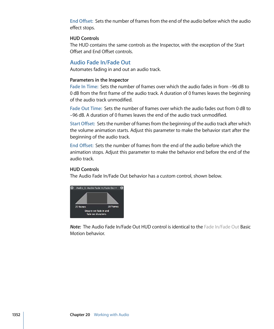 Audio fade in/fade out | Apple Motion 4 User Manual | Page 1352 / 1498