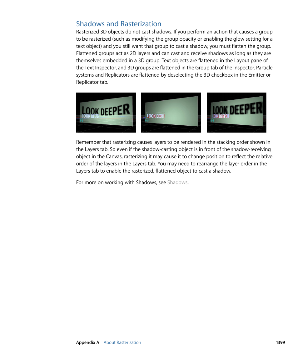 Shadows and rasterization | Apple Motion 4 User Manual | Page 1399 / 1498