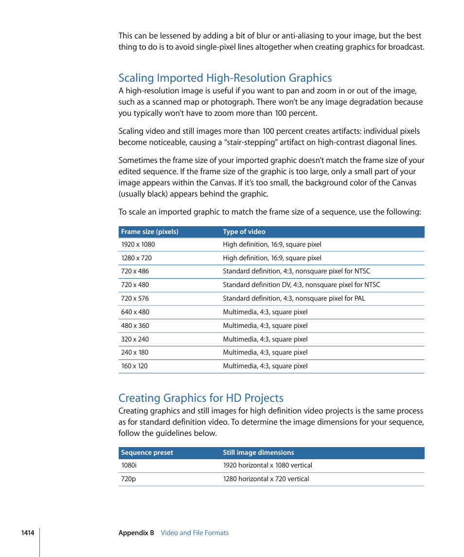 Scaling imported high-resolution graphics, Creating graphics for hd projects | Apple Motion 4 User Manual | Page 1414 / 1498