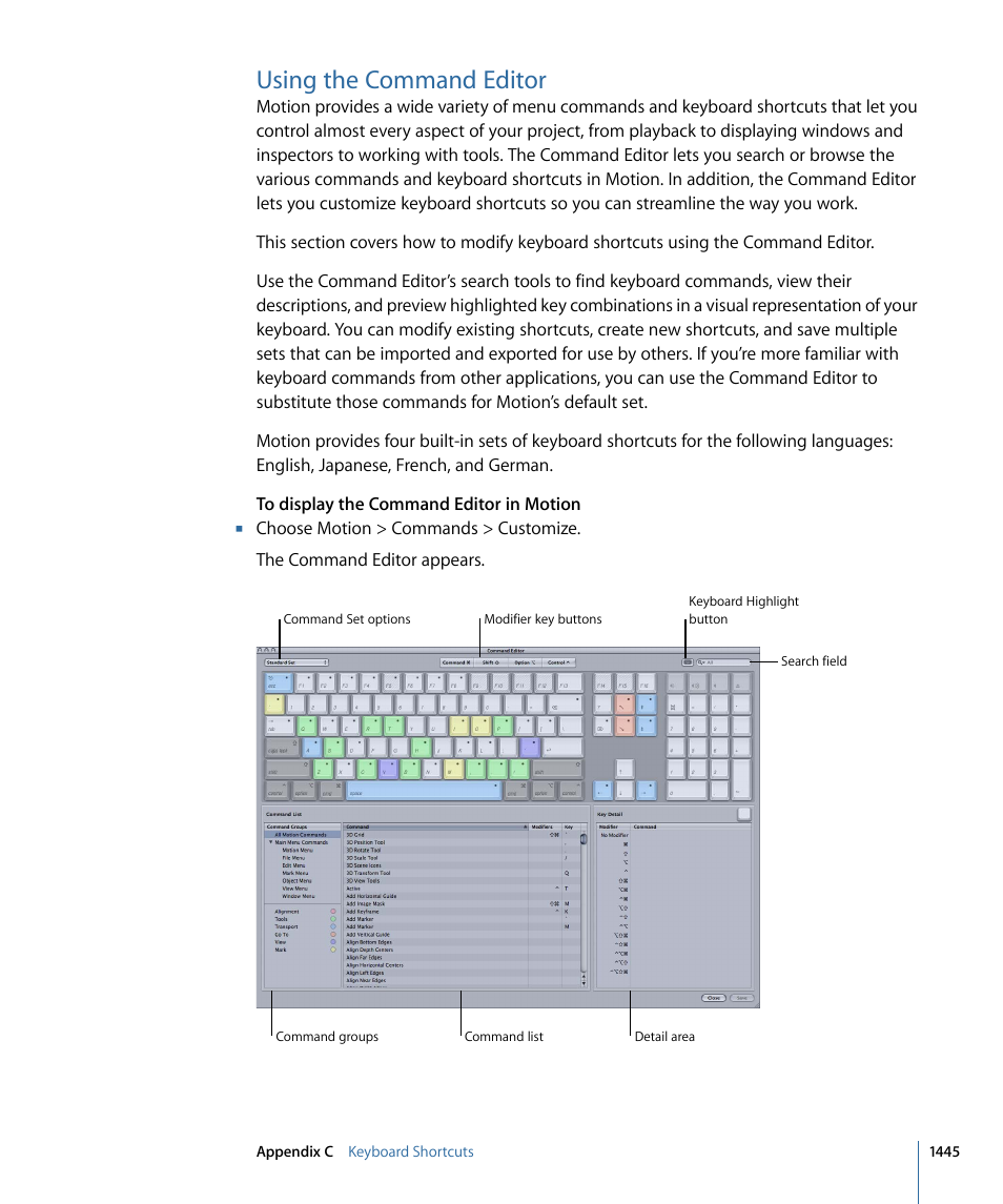 Using the command editor | Apple Motion 4 User Manual | Page 1445 / 1498