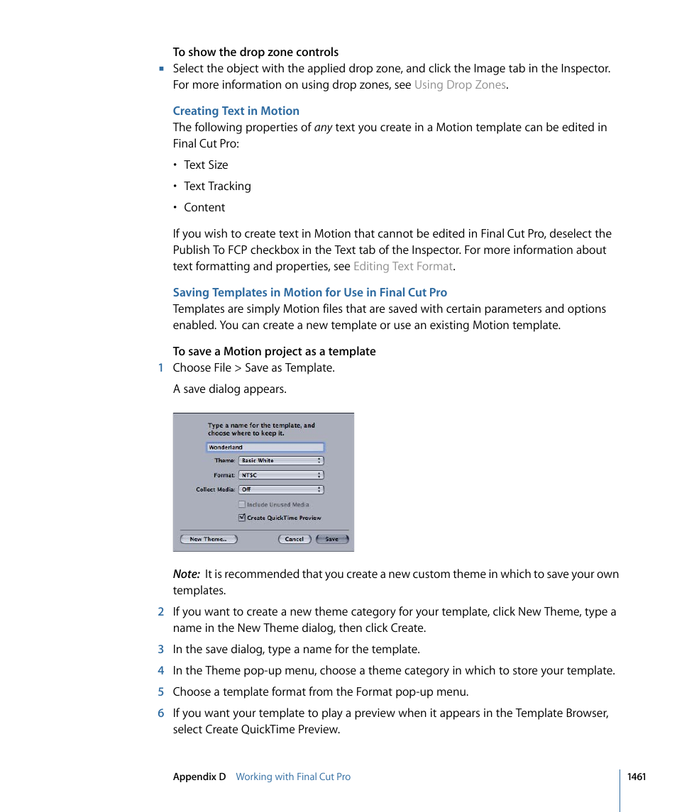 Creating text in motion | Apple Motion 4 User Manual | Page 1461 / 1498