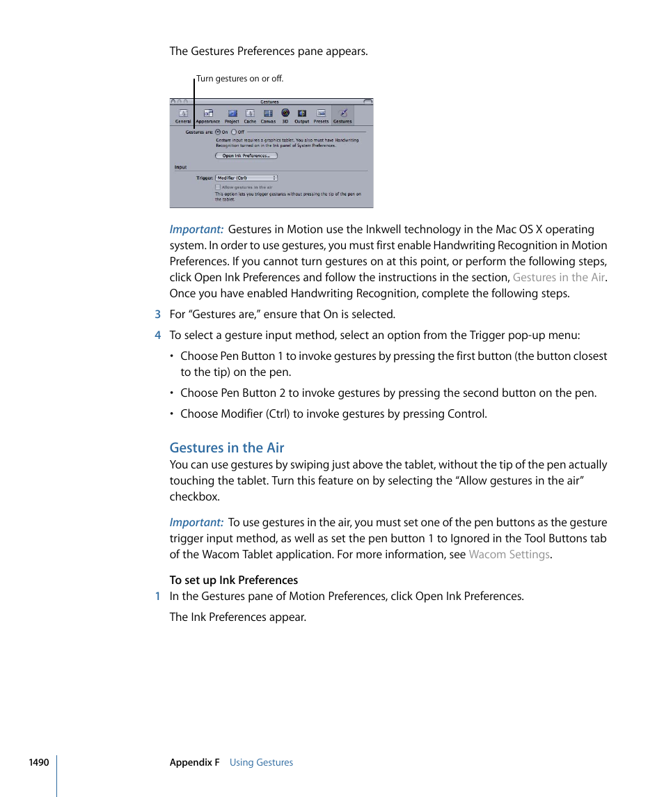 Gestures in the air | Apple Motion 4 User Manual | Page 1490 / 1498