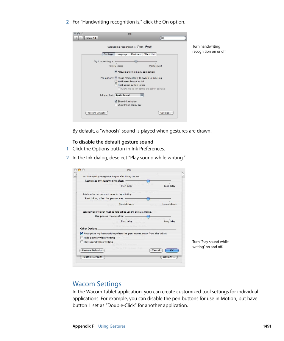 Wacom settings | Apple Motion 4 User Manual | Page 1491 / 1498