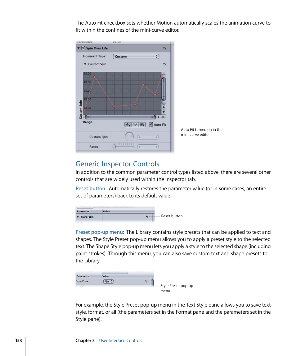 Generic inspector controls | Apple Motion 4 User Manual | Page 158 / 1498