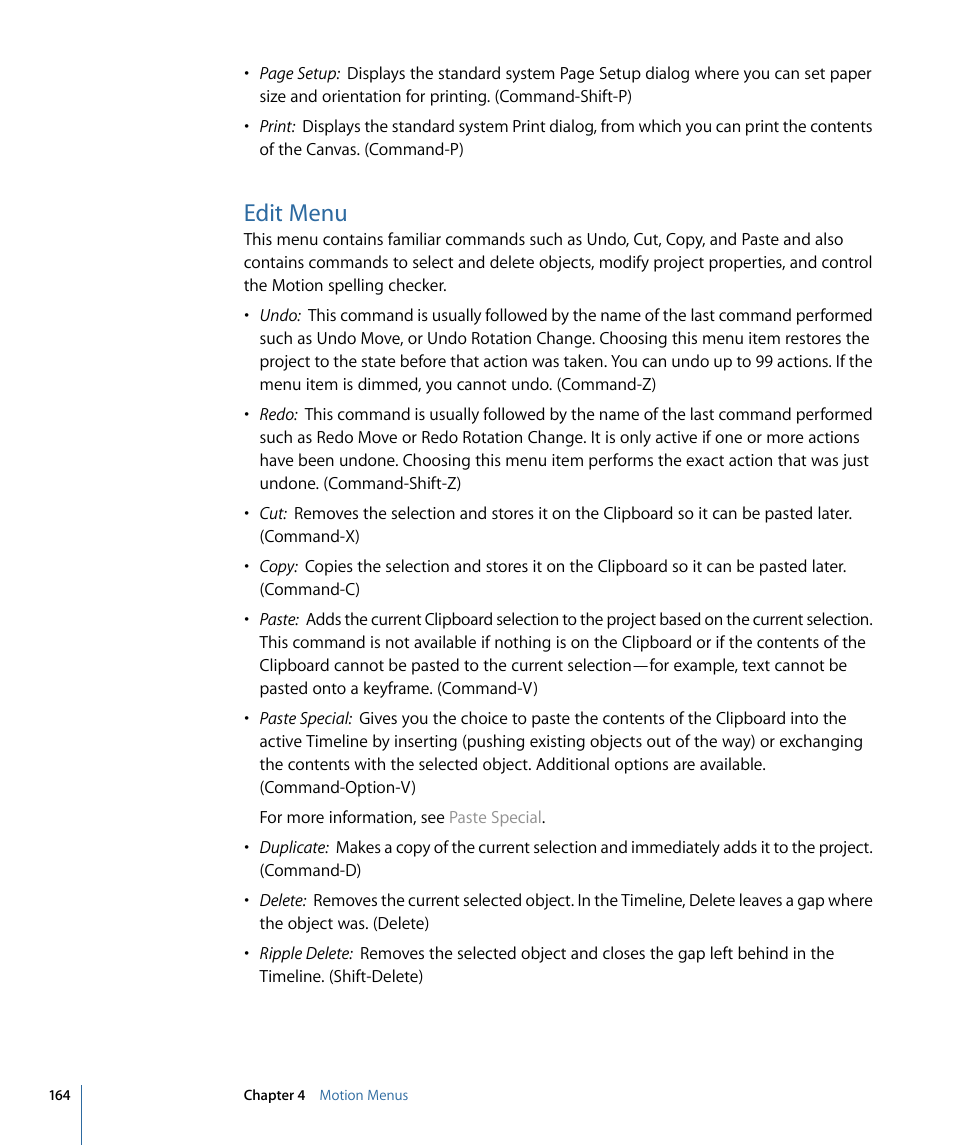 Edit menu | Apple Motion 4 User Manual | Page 164 / 1498