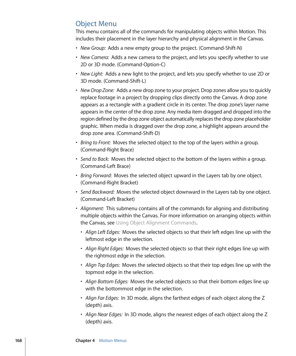 Object menu | Apple Motion 4 User Manual | Page 168 / 1498