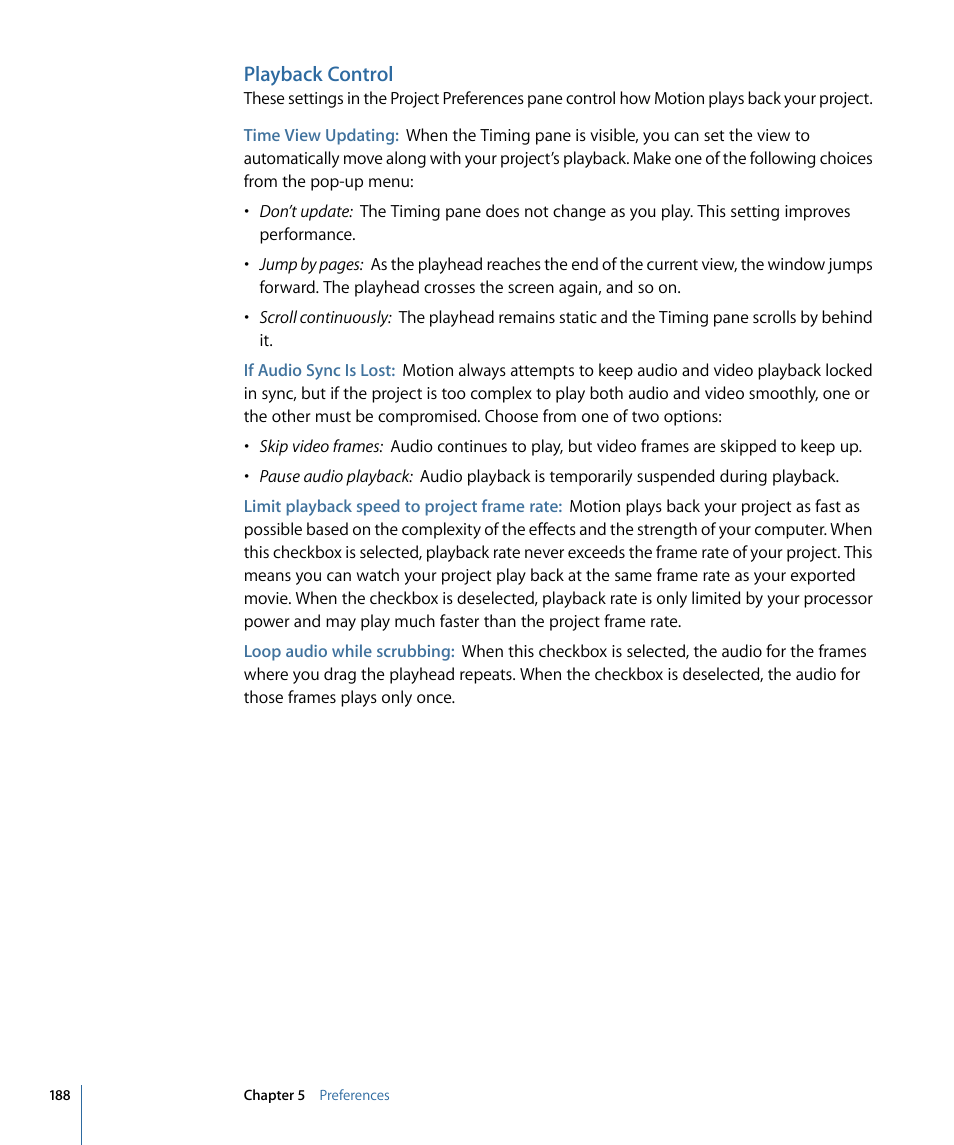 Playback control | Apple Motion 4 User Manual | Page 188 / 1498