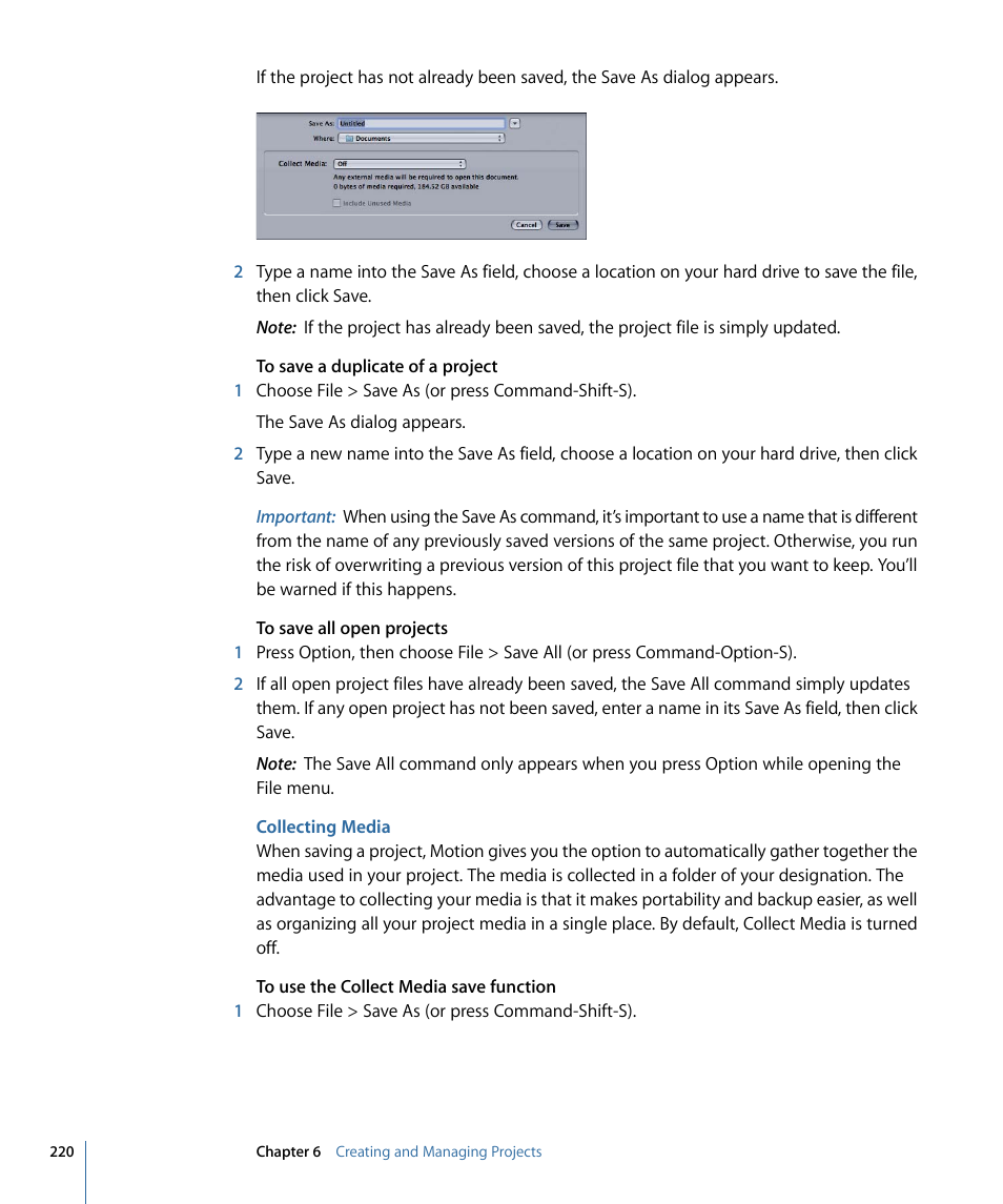 Collecting media | Apple Motion 4 User Manual | Page 220 / 1498