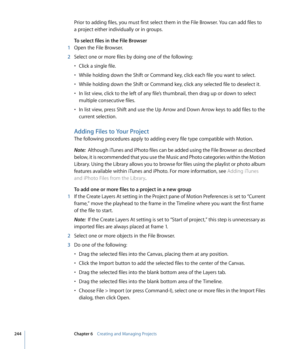 Adding files to your project | Apple Motion 4 User Manual | Page 244 / 1498