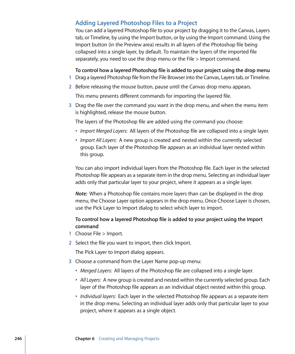 Adding layered photoshop files to a project | Apple Motion 4 User Manual | Page 246 / 1498