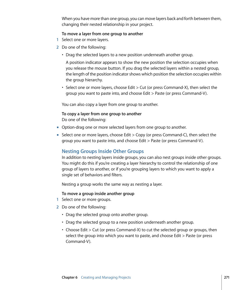 Nesting groups inside other groups | Apple Motion 4 User Manual | Page 271 / 1498