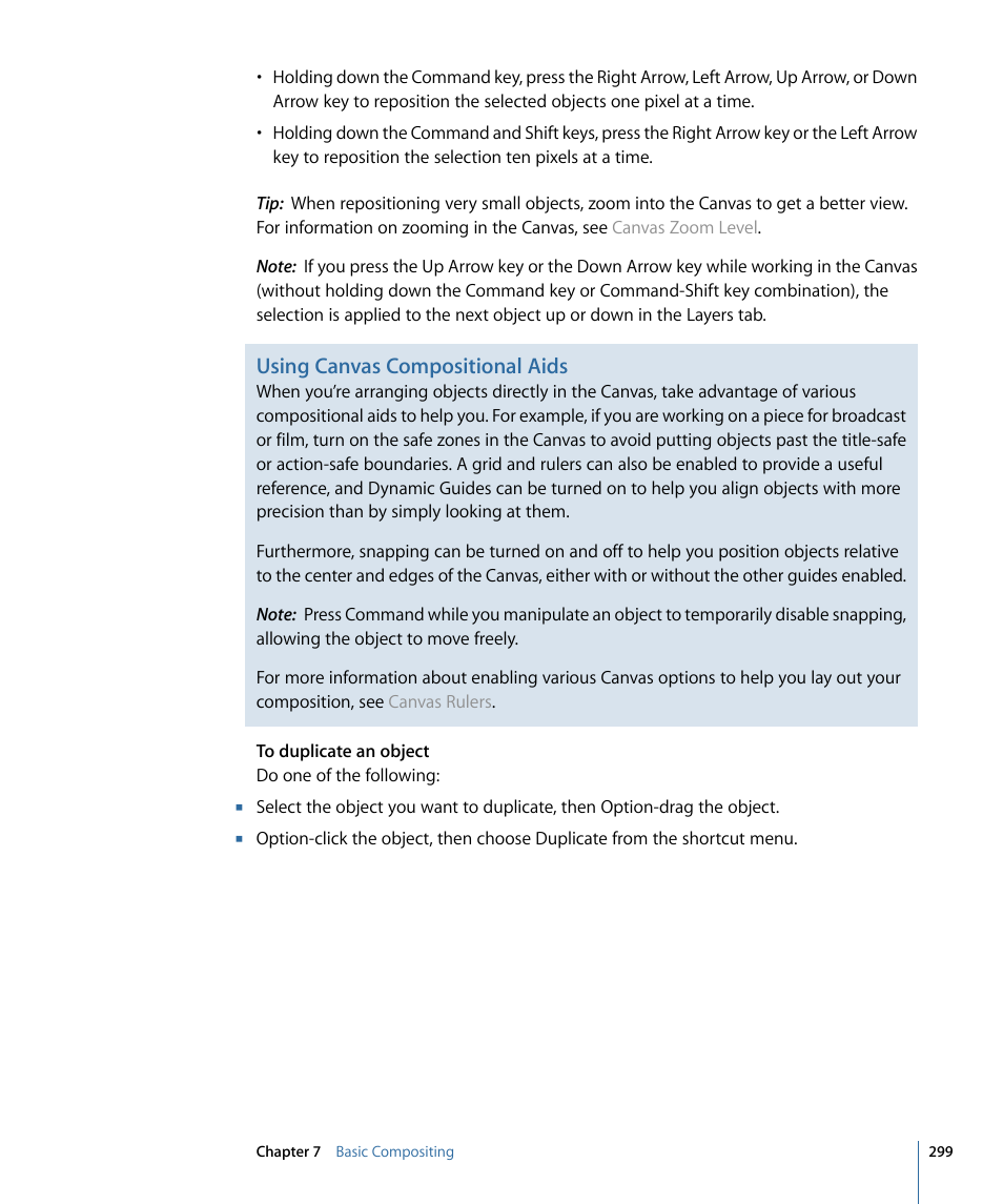 Using canvas compositional aids | Apple Motion 4 User Manual | Page 299 / 1498