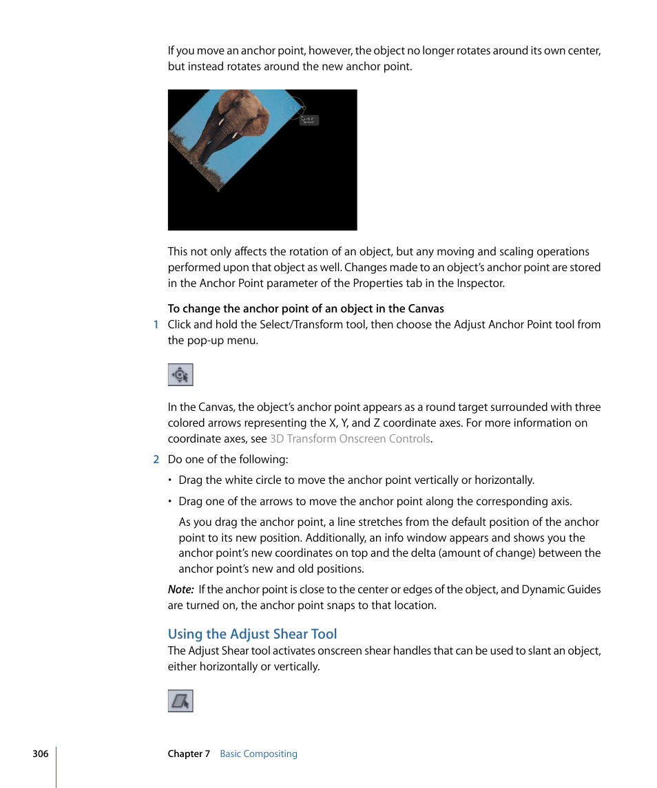 Using the adjust shear tool | Apple Motion 4 User Manual | Page 306 / 1498