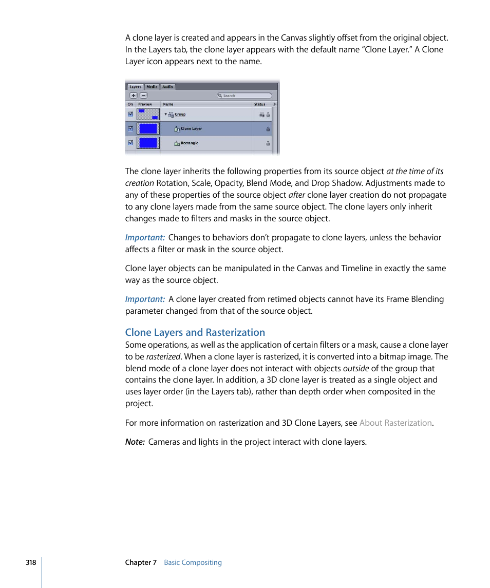 Clone layers and rasterization | Apple Motion 4 User Manual | Page 318 / 1498