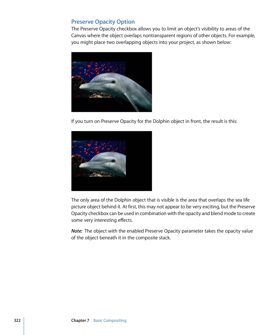Preserve opacity option | Apple Motion 4 User Manual | Page 322 / 1498