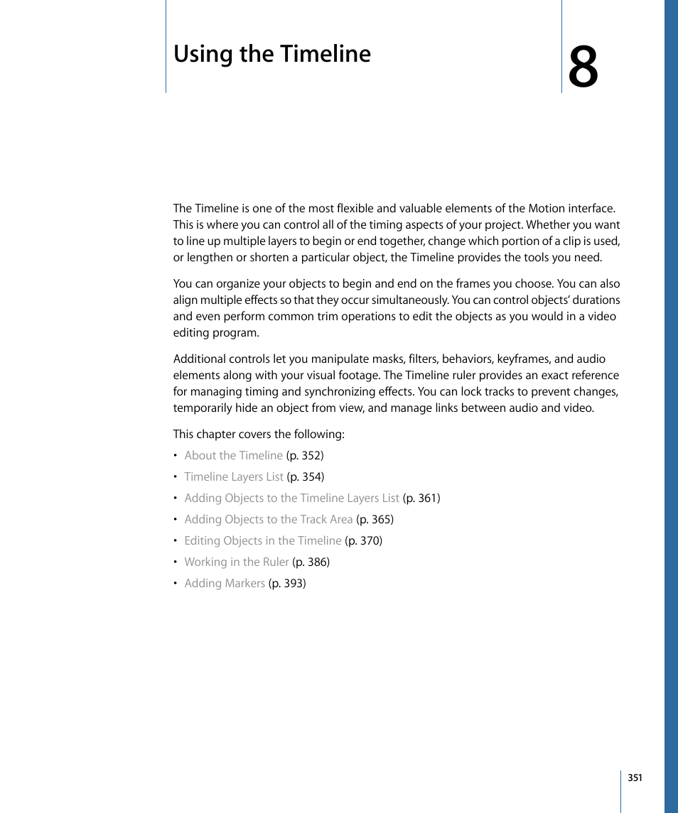 Using the timeline | Apple Motion 4 User Manual | Page 351 / 1498