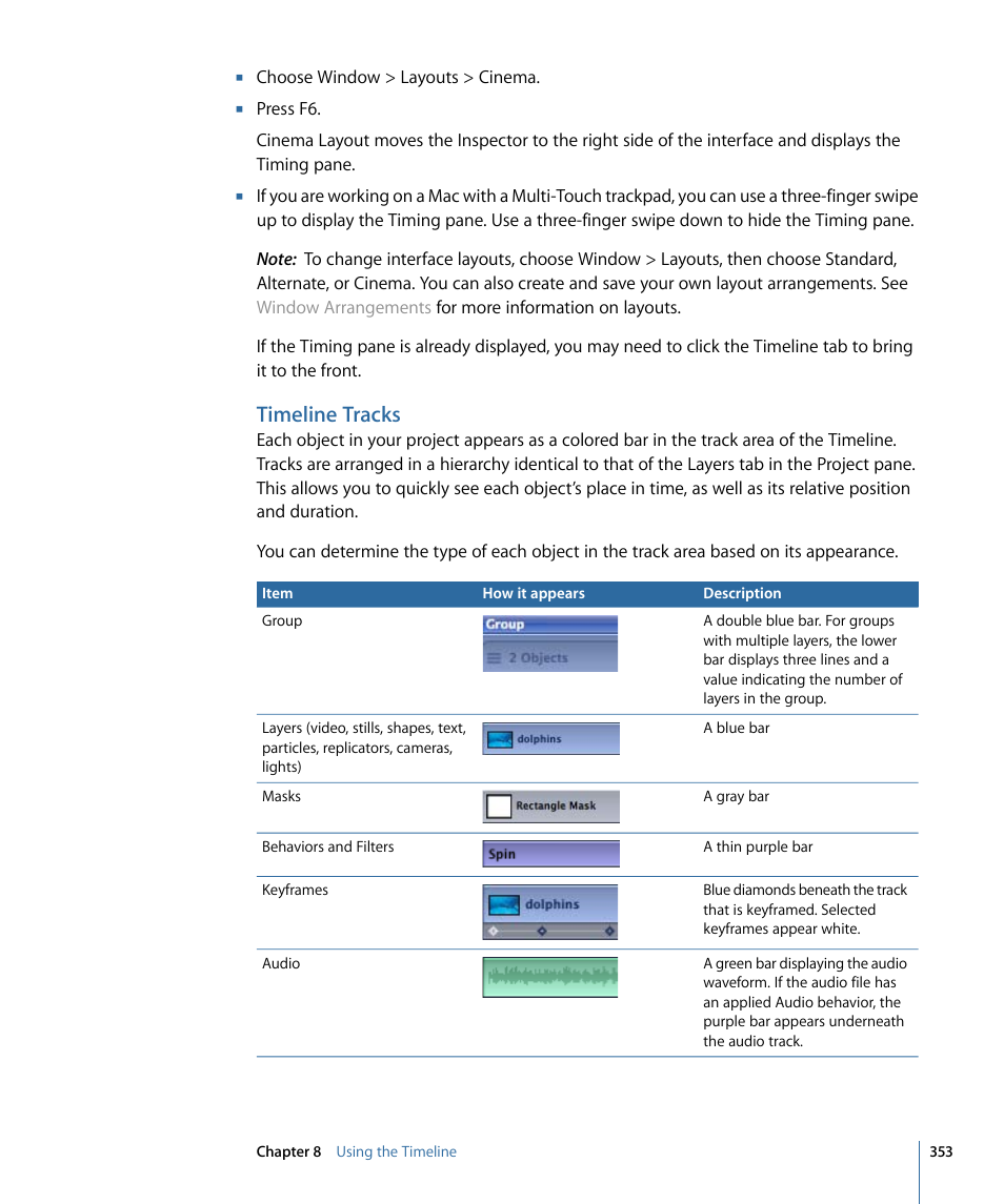 Timeline tracks | Apple Motion 4 User Manual | Page 353 / 1498