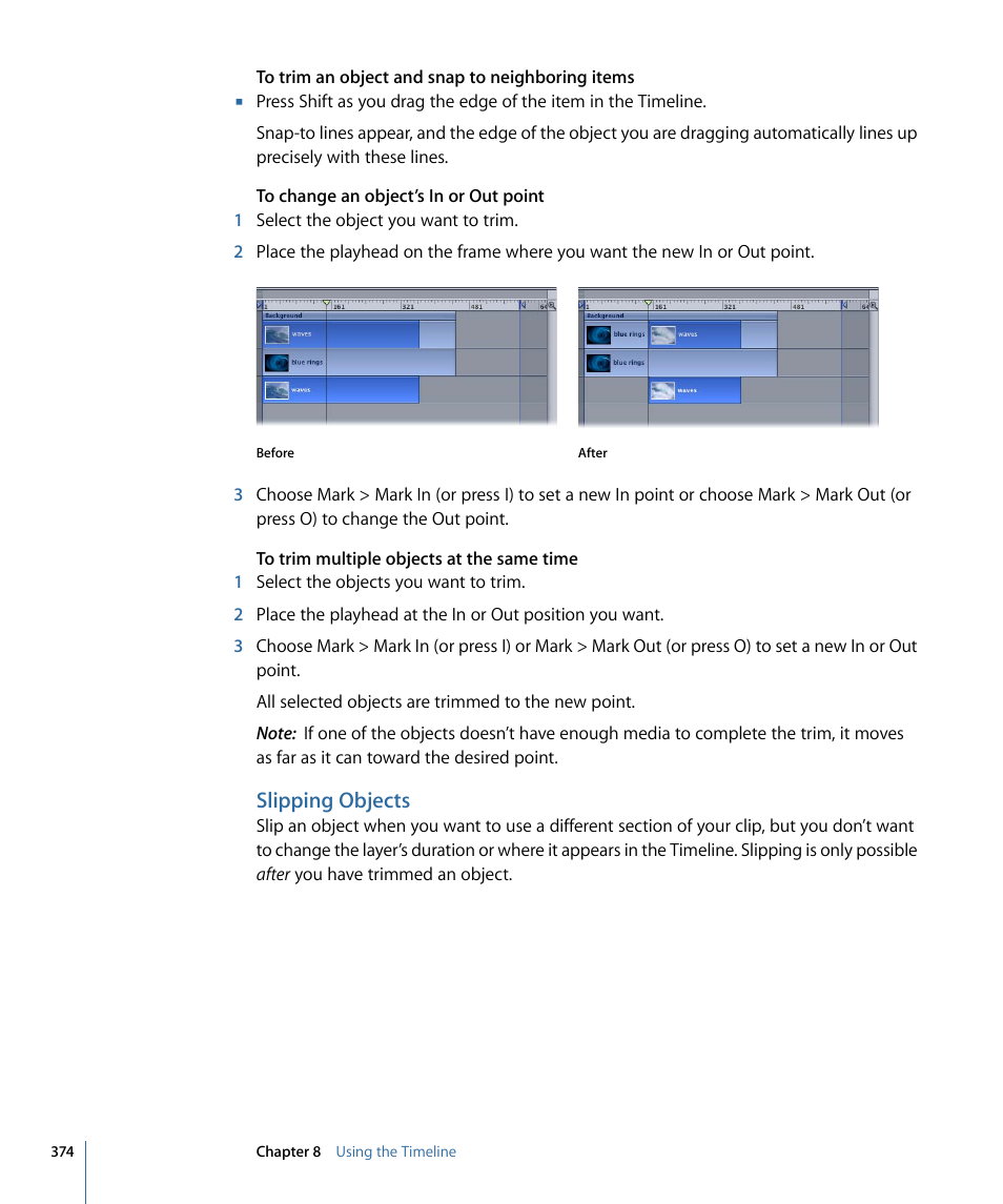 Slipping objects | Apple Motion 4 User Manual | Page 374 / 1498