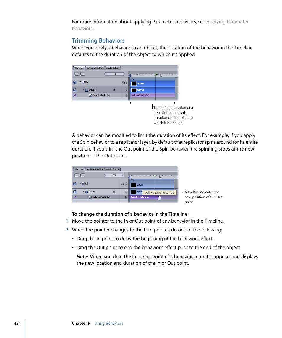 Trimming behaviors | Apple Motion 4 User Manual | Page 424 / 1498