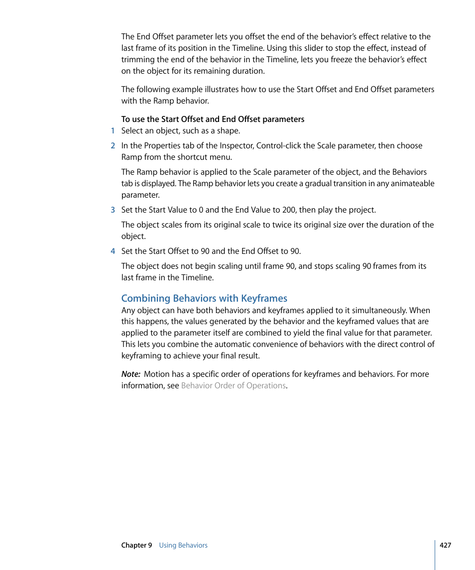 Combining behaviors with keyframes | Apple Motion 4 User Manual | Page 427 / 1498