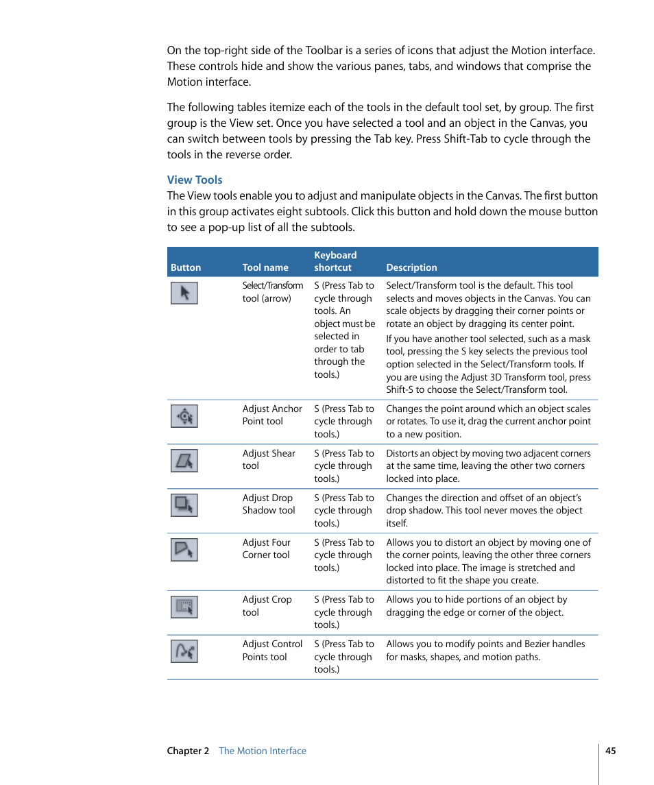 View tools | Apple Motion 4 User Manual | Page 45 / 1498