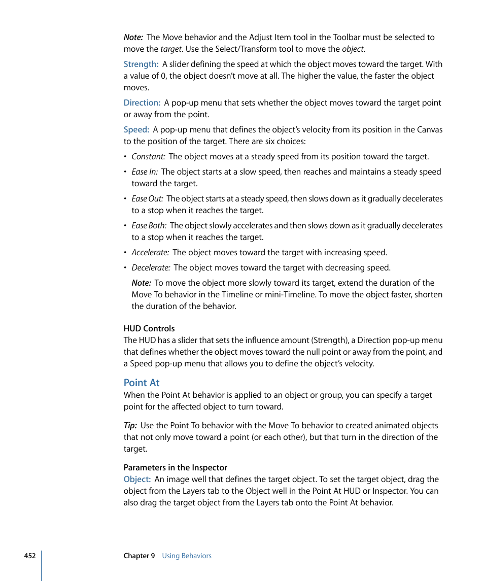 Point at | Apple Motion 4 User Manual | Page 452 / 1498