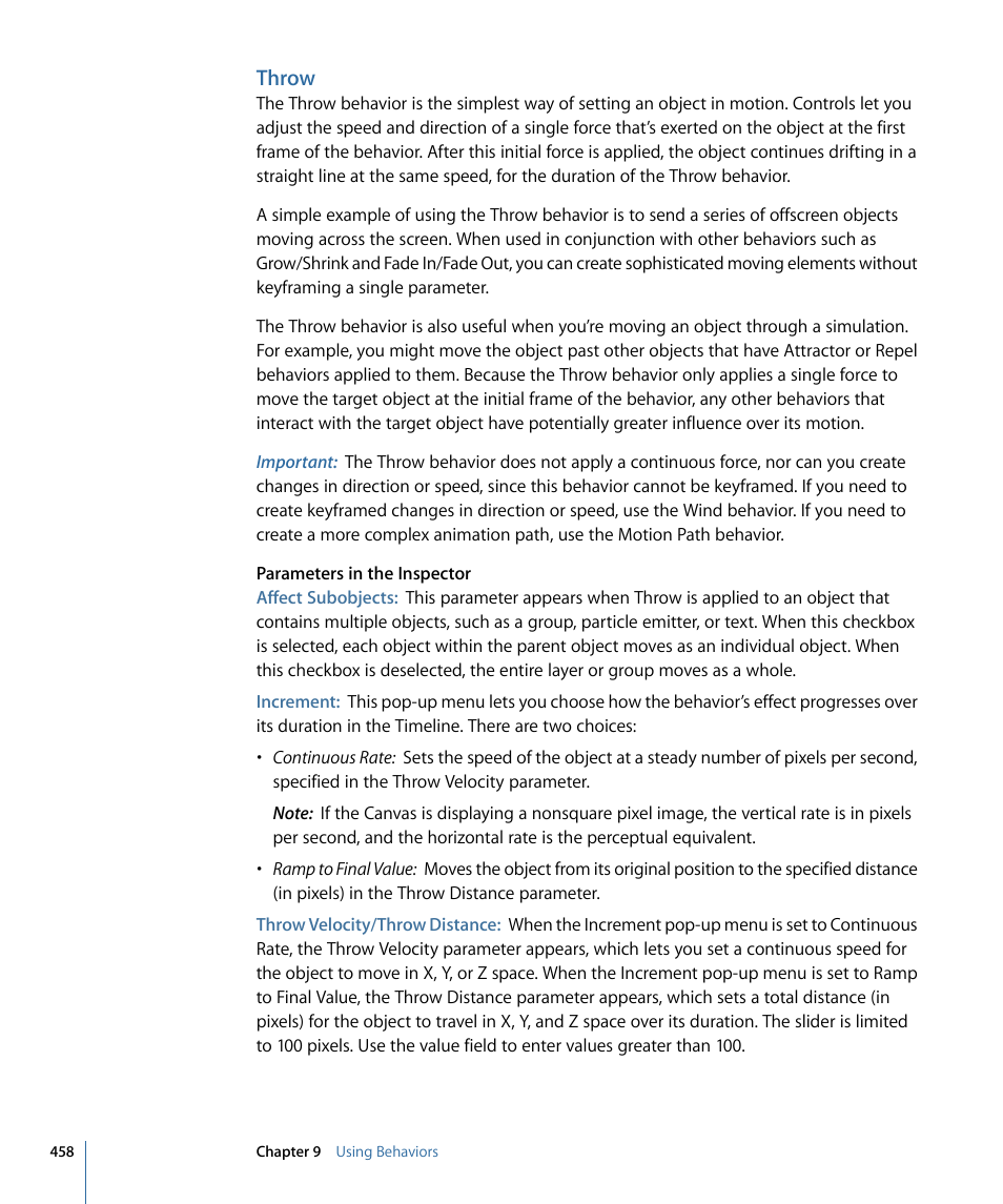 Throw | Apple Motion 4 User Manual | Page 458 / 1498