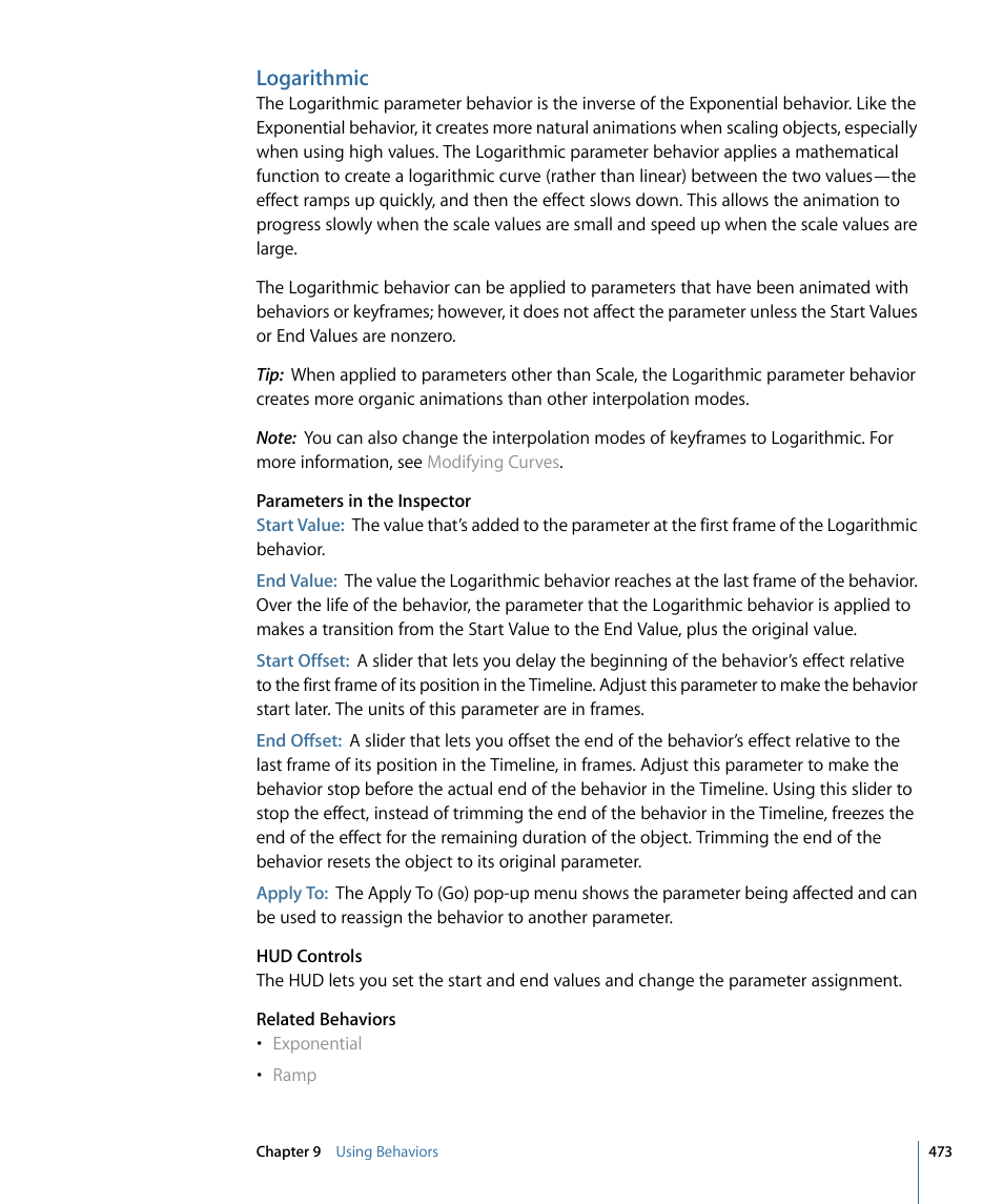 Logarithmic | Apple Motion 4 User Manual | Page 473 / 1498