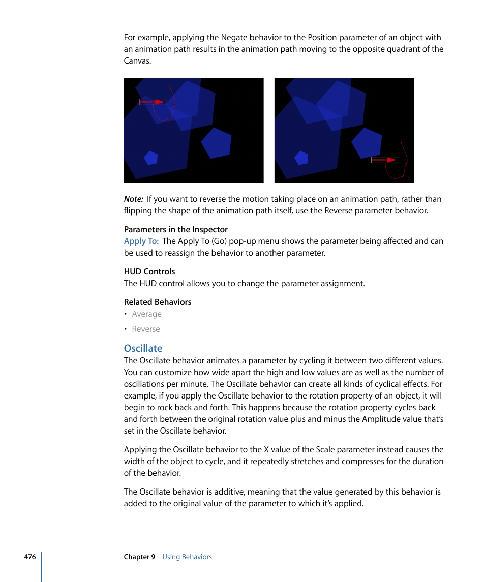 Oscillate | Apple Motion 4 User Manual | Page 476 / 1498