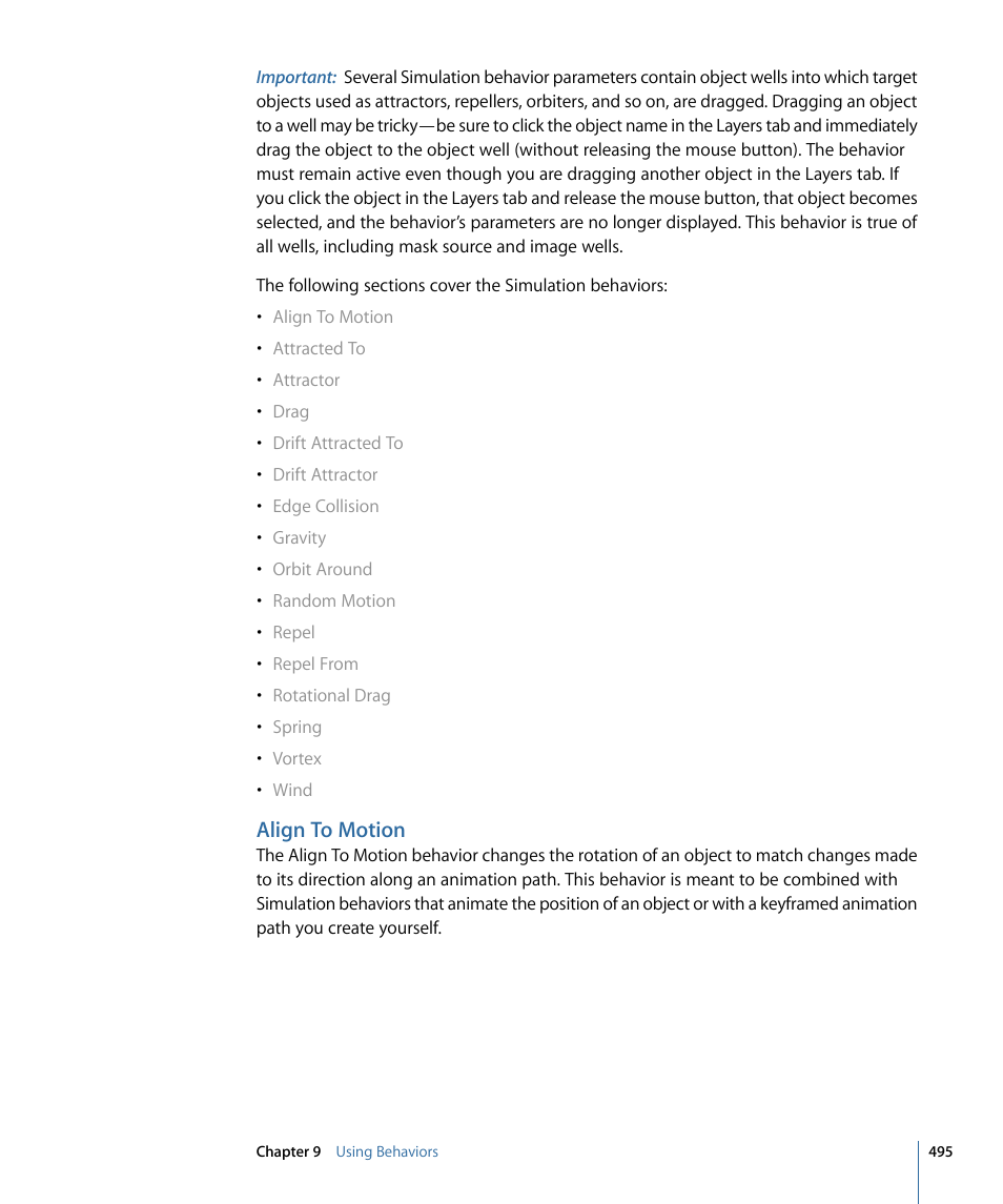 Align to motion | Apple Motion 4 User Manual | Page 495 / 1498