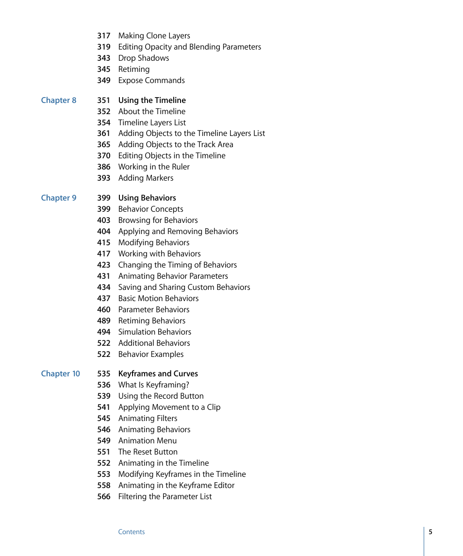 Apple Motion 4 User Manual | Page 5 / 1498