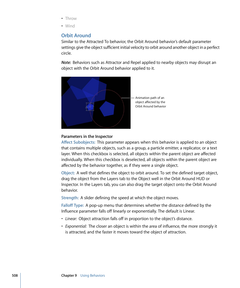 Orbit around | Apple Motion 4 User Manual | Page 508 / 1498