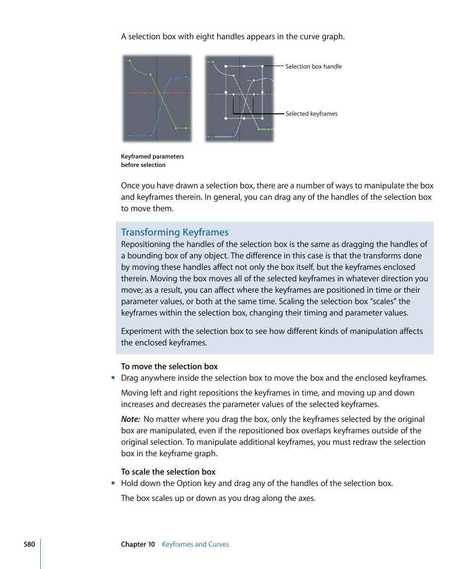 Transforming keyframes | Apple Motion 4 User Manual | Page 580 / 1498