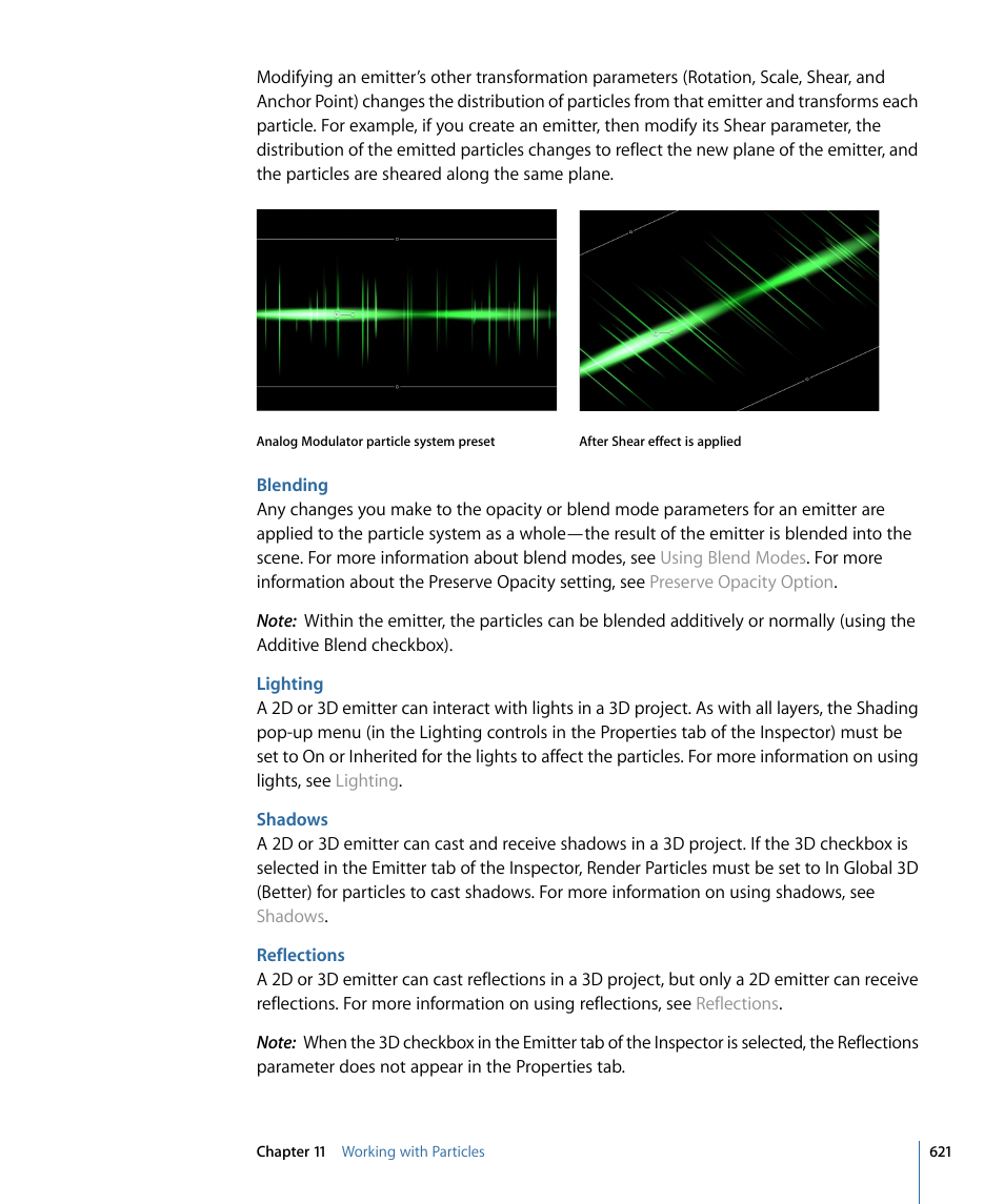 Blending, Lighting, Shadows | Reflections | Apple Motion 4 User Manual | Page 621 / 1498