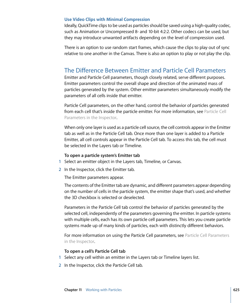 Use video clips with minimal compression | Apple Motion 4 User Manual | Page 625 / 1498