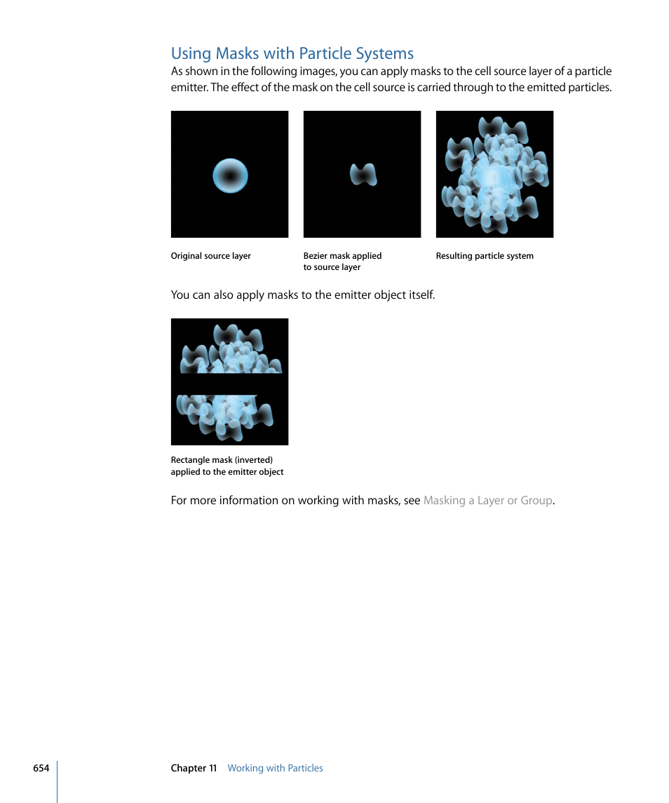 Using masks with particle systems | Apple Motion 4 User Manual | Page 654 / 1498