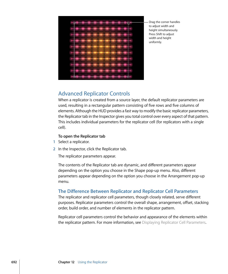 Advanced replicator controls | Apple Motion 4 User Manual | Page 692 / 1498