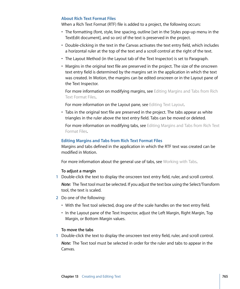 About rich text format files | Apple Motion 4 User Manual | Page 765 / 1498