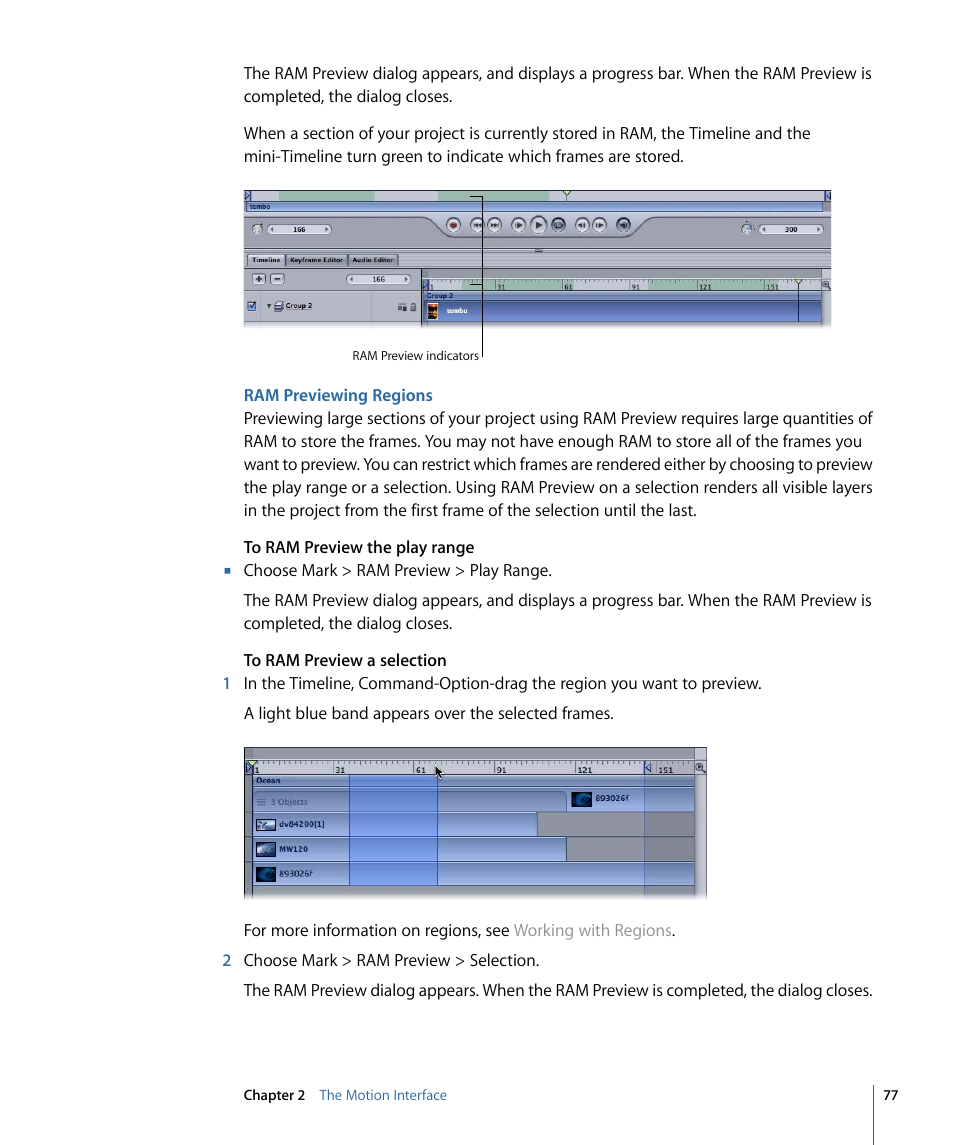 Ram previewing regions | Apple Motion 4 User Manual | Page 77 / 1498