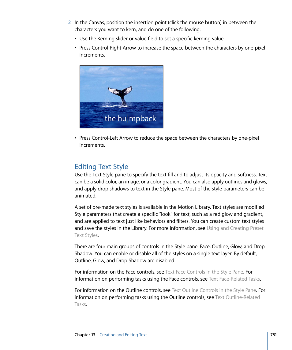 Editing text style | Apple Motion 4 User Manual | Page 781 / 1498