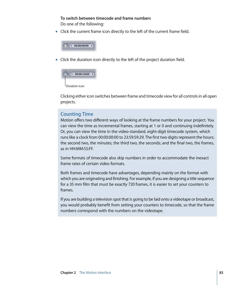 Counting time | Apple Motion 4 User Manual | Page 83 / 1498