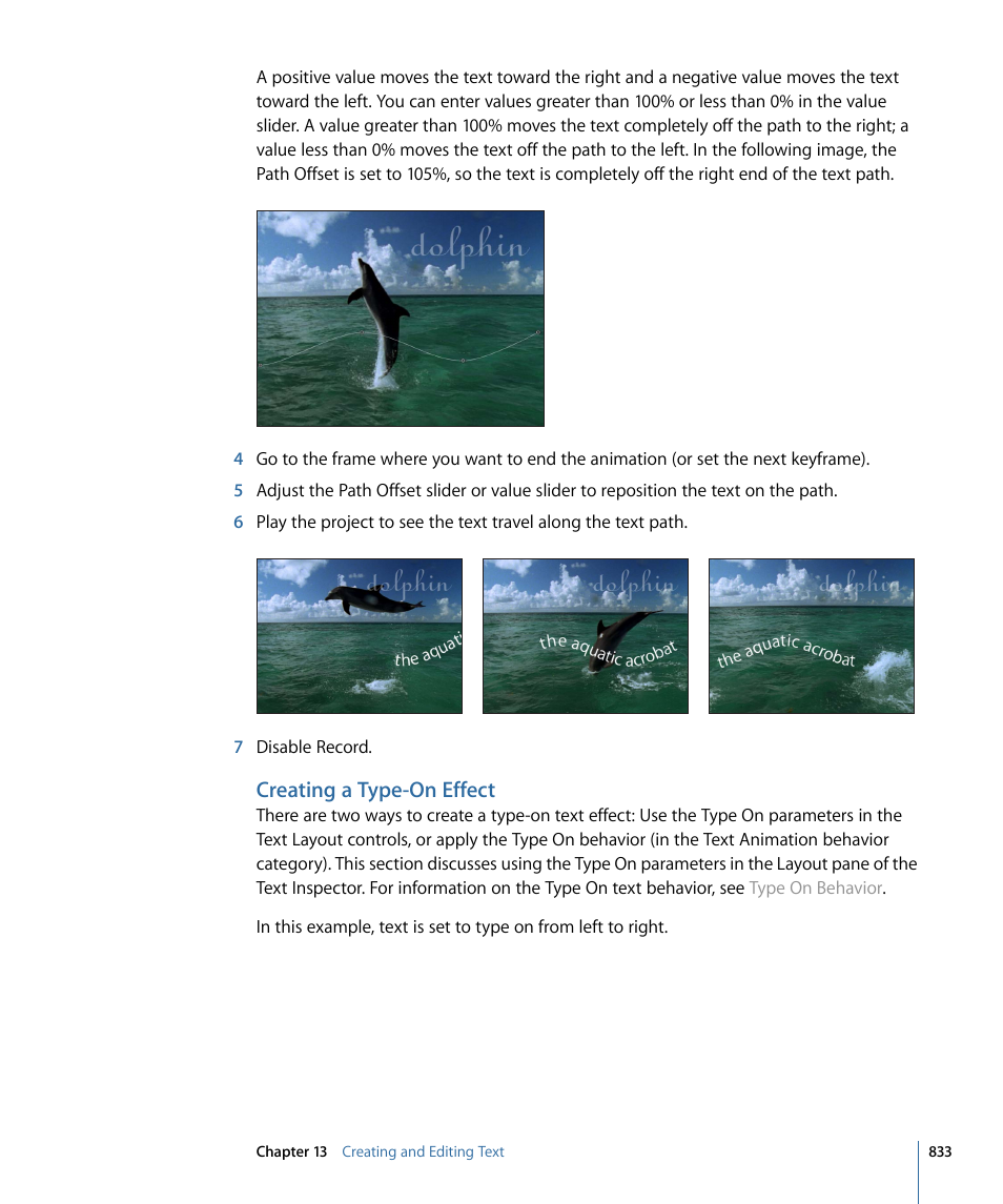 Creating a type-on effect | Apple Motion 4 User Manual | Page 833 / 1498
