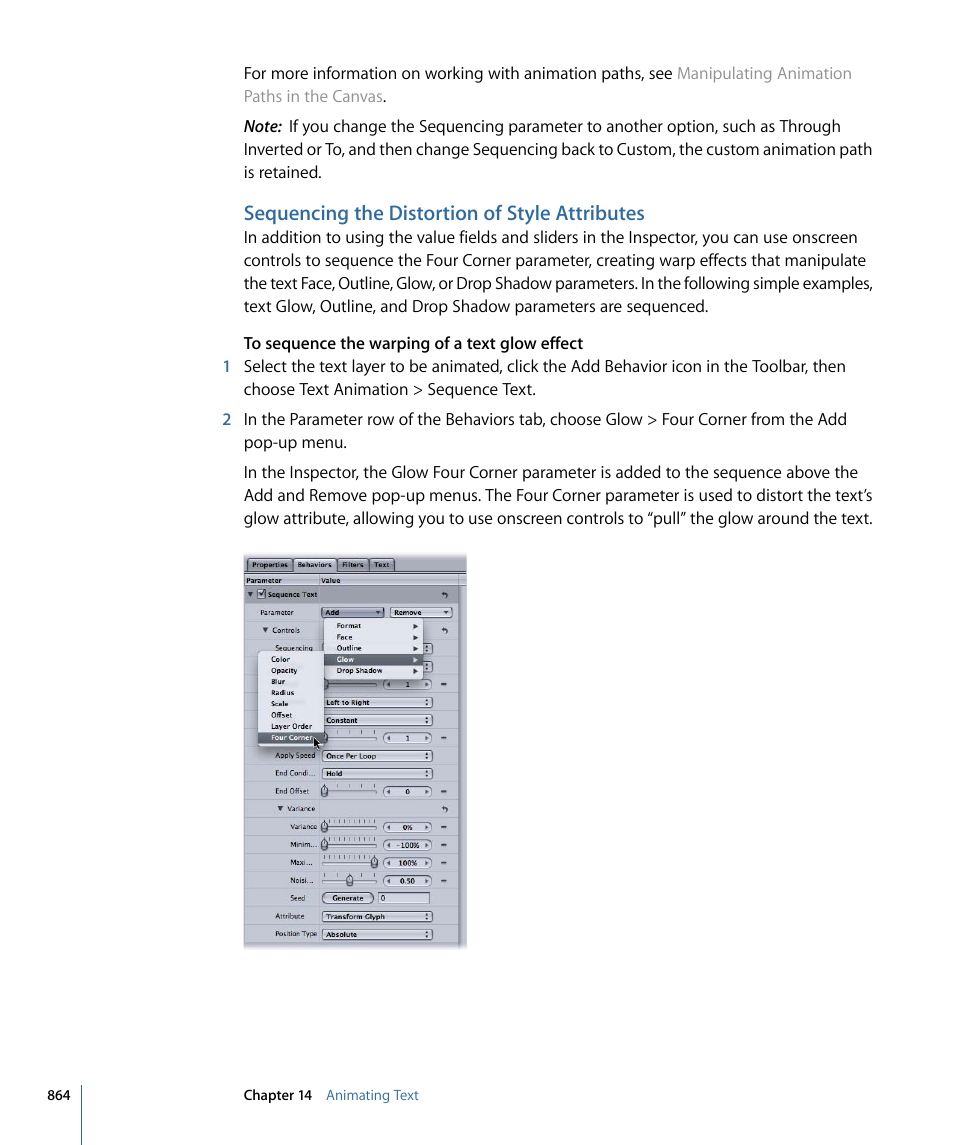 Sequencing the distortion of style attributes | Apple Motion 4 User Manual | Page 864 / 1498