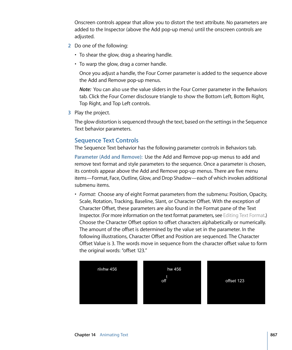 Sequence text controls | Apple Motion 4 User Manual | Page 867 / 1498