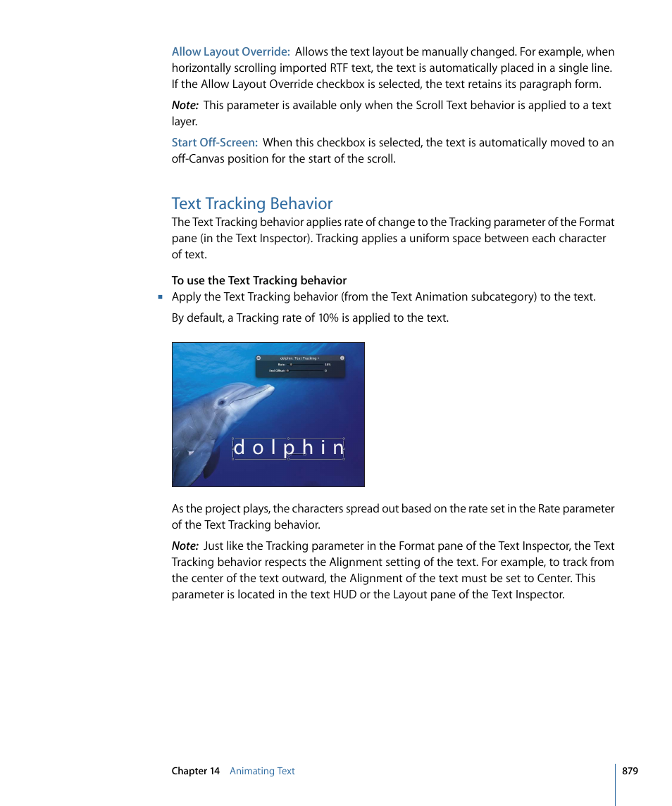 Text tracking behavior | Apple Motion 4 User Manual | Page 879 / 1498