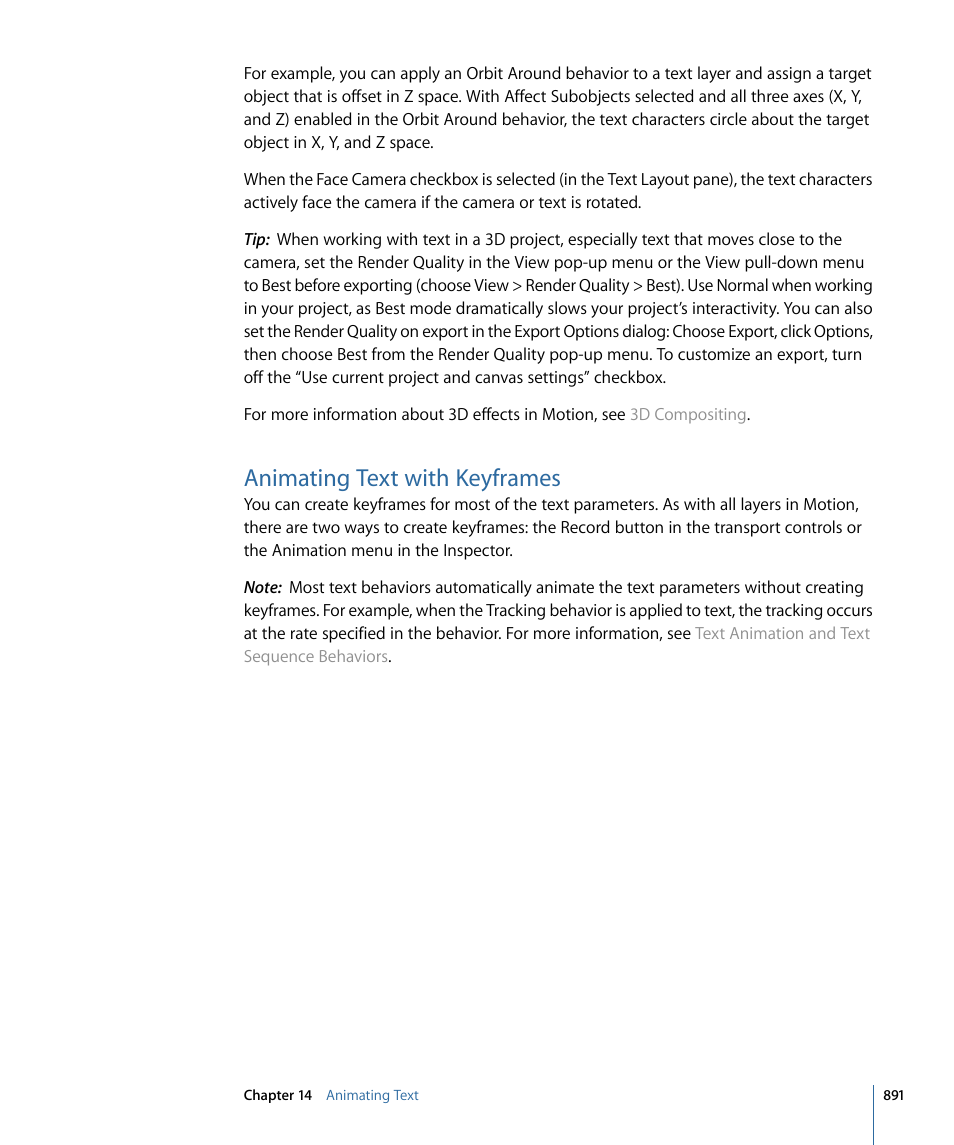 Animating text with keyframes | Apple Motion 4 User Manual | Page 891 / 1498