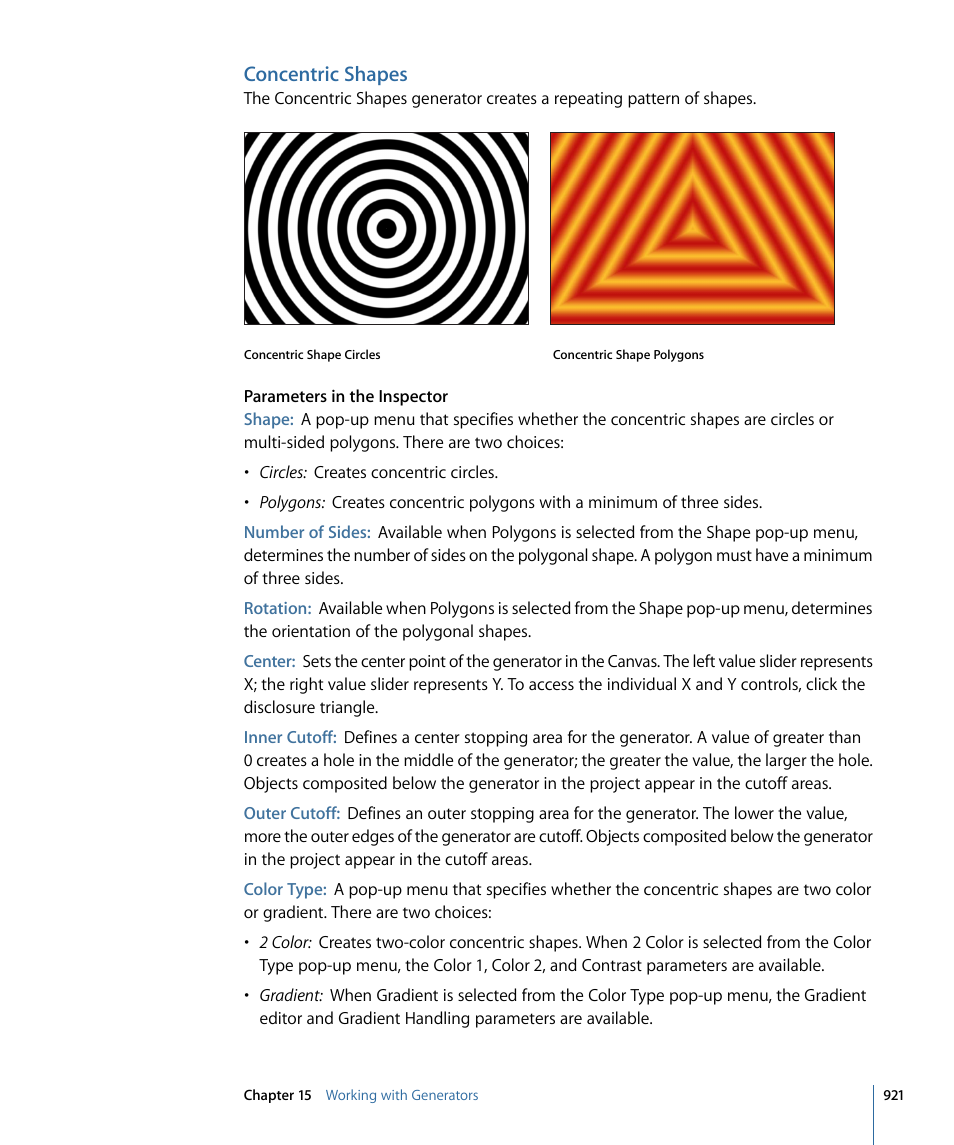 Concentric shapes | Apple Motion 4 User Manual | Page 921 / 1498
